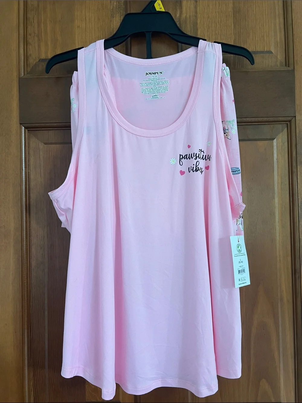 Joyspun Kids Pink 'Pawsitive Vibes' Pajama Set